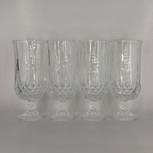Longchamp Clear Iced Tea Drinking Glass by Cristal D'Arques - Durand 7" Set Of 4